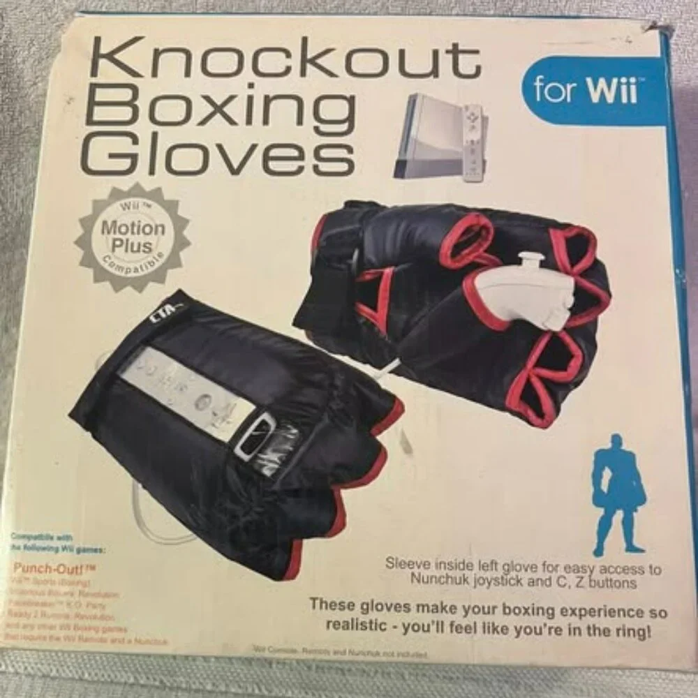 Nintendo Wii Boxer Gloves For Wii ~ Red & Black